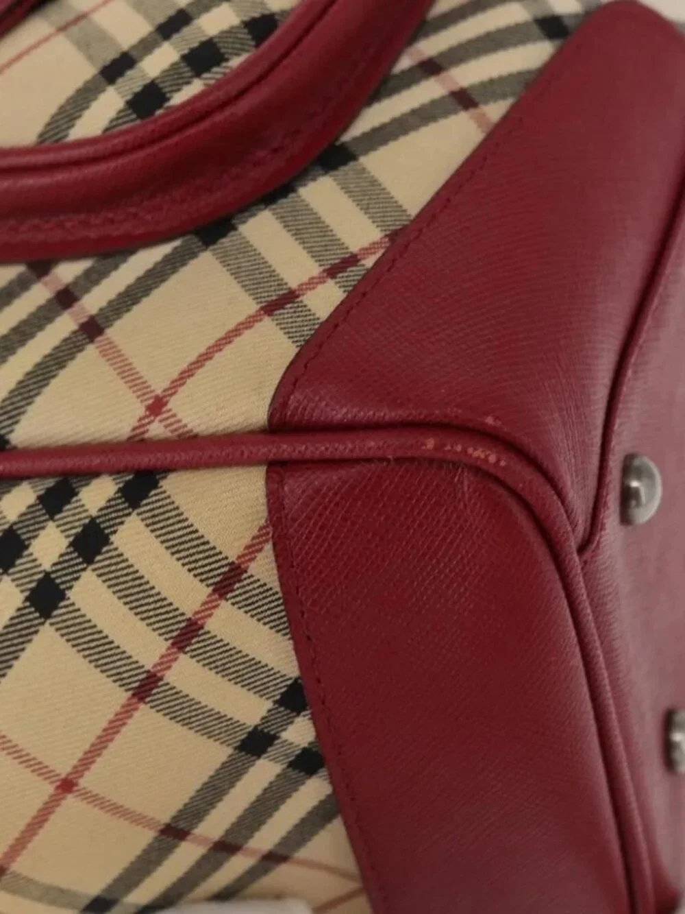 BURBERRY Nova Check Hand Bag Canvas Beige Auth - Picture 12 of 16